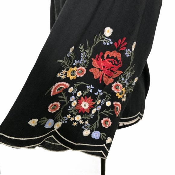 UMGEE BLACK OFF SHOULDER FLORAL EMBROIDERED TOP - Picture 6 of 8